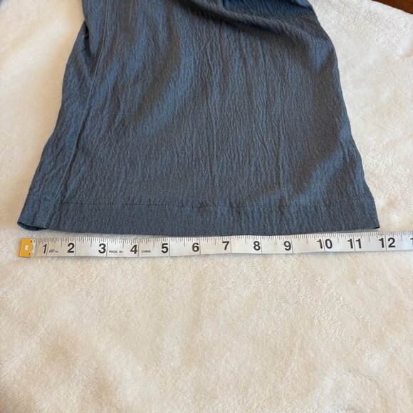 Womens Lightweight Gray High Rise Blue Cargo Pants WideLeg SizeL Elastic Waist - Picture 8 of 8